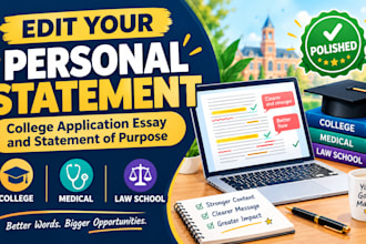 edit personal statement, college application essay and statement of purpose