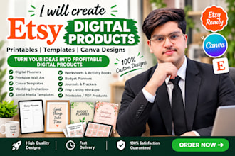 create unique etsy digital products, printables, templates