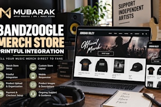 set up your bandzoogle merch store with printful integration