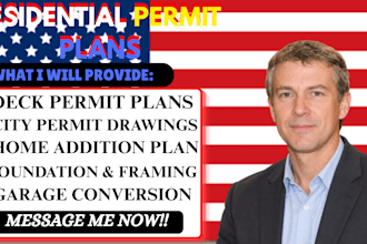 prepare deck permit plans, home addition, garage conversion and framing drawings