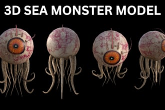 do 3d creature model, sea monster model,animal model for game and animation