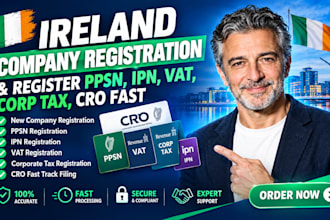 do ireland company registration and register ppsn, ipn, vat, corp tax, cro fast