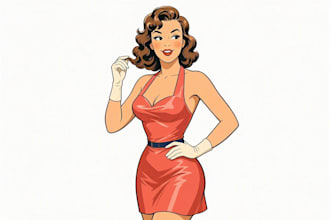 draw a pin up girl and pin up girl