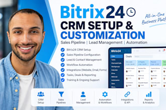 configure bitrix24 crm, sales pipelines, lead management and bitrix24 automation