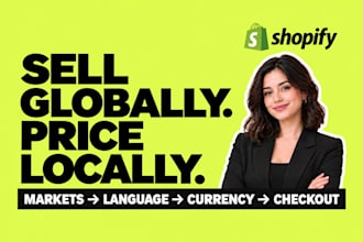 develop shopify markets websites multilingual stores currency pricing setup