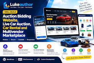 build auction bidding website, live car auction, car rental and multivendor