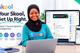 skool community setup skool online community manager skool online course upload