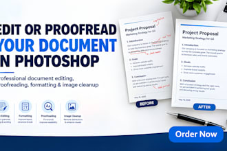 edit and proofread business documents in photoshop
