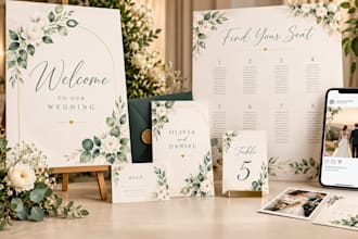 design editable canva social media, wedding and event signage templates in hours