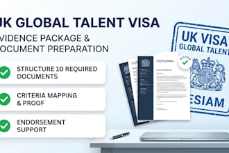 prepare and build your complete UK global talent visa document and evidence