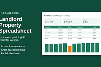 create a UK landlord rental property spreadsheet in excel