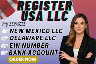 register delaware, new mexico llc for non US residents and get ein