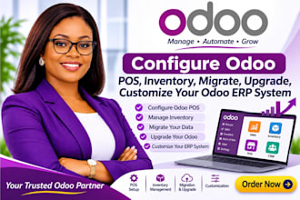configure odoo pos, inventory, migrate, upgrade, customize your odoo erp system
