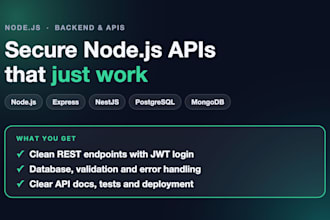 build a secure node js rest API with login, database and clear docs