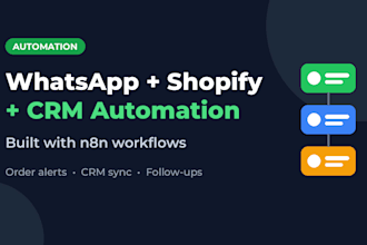 automate whatsapp, shopify and your CRM with n8n workflows