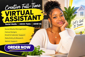 be your reliable personal adhd executive virtual assistant for social media