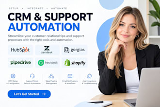 setup shopify CRM support automation hubspot zendesk gorgias pipedrive