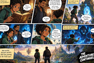 do ai comic book illustration cartoon comic anime style cover and character page