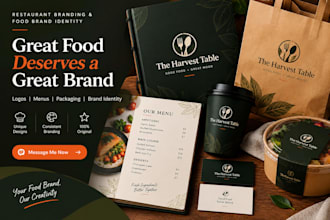 design restaurant branding logo luxury menu food brand identity full branding