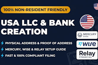 do usa bank creation, usa llc, usa get physical address and proof of address