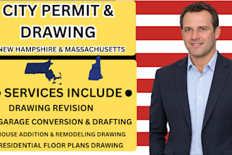 prepare city permit drawing for new hampshire and massachusetts