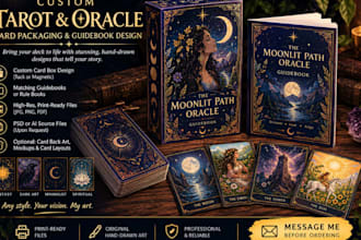 design unique boxes and guidebooks for tarot or oracle decks
