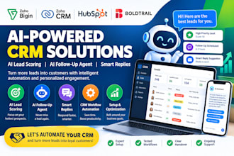 setup ai lead scoring ai followup agent smart replies bigin zoho crm hubspot crm