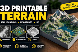 create 3d printable terrain models from real locations and heightmaps