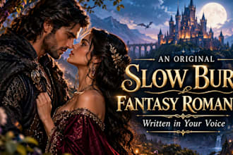 write an original slow burn fantasy romance in your voice