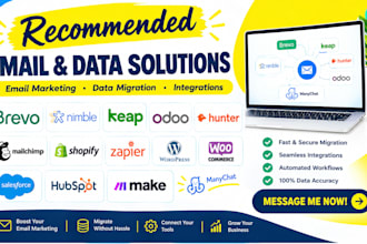 brevo nimble keap odoo hunter email marketing data migration integrate manychat
