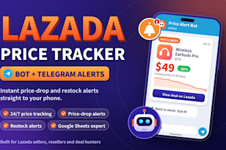 build a lazada bot for price tracking and telegram deal alerts
