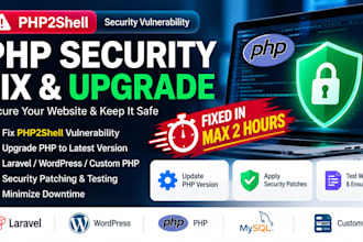 fix PHP security issues and upgrade laravel or wordpress website