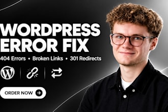 fix wordpress 404 errors, broken links, 301 redirects, and technical issues