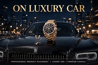 place your product on beach, luxury car, private jet with ai