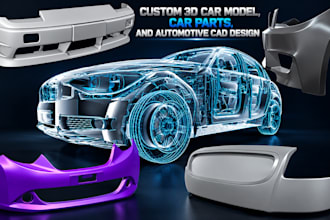 automotive car part, vehicle cad design, sport car body widebody kit for 3dprint