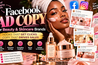 write facebook ad copy for beauty and skincare brands