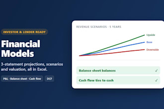 create a financial model with 3 statement projections and scenarios