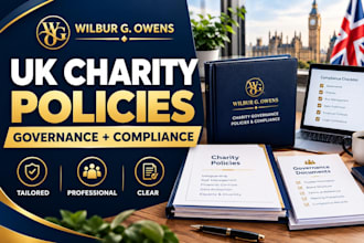 prepare UK charity governance policies and compliance documents