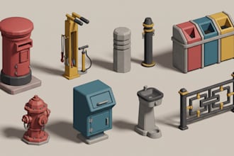 create custom roblox low poly furniture building props and roleplay game assets