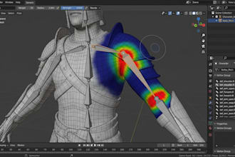 fix blender 3d character rigging, armature, weight painting