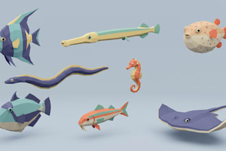 create roblox low poly underwater assets fish models ocean props sea creatures