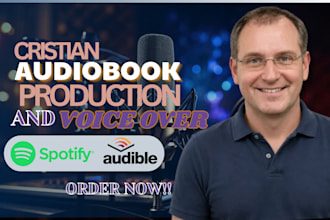 be your audiobook narrator deep energetic male voice over, christian novel