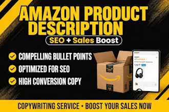 write seo optimized amazon product description and bullet points