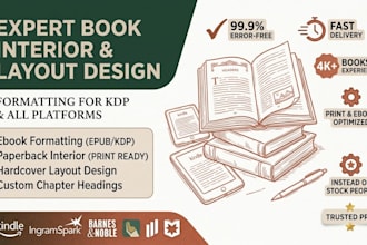 do book formatting for amazon kdp,ebook paperback formatting, kindle formatting