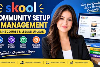 setup and manage skool community upload courses online course organization