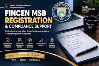 prepare fincen msb registration documents and compliance support