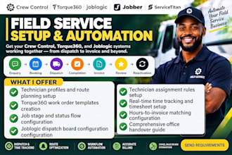 setup crew control time tracking torque360 work orders joblogic dispatch routing