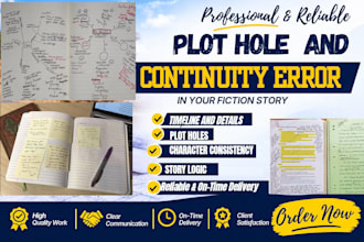 check your fiction story for plot holes and continuity errors