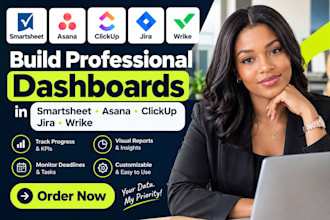 build dashboards in smartsheet asana clickup jira and wrike