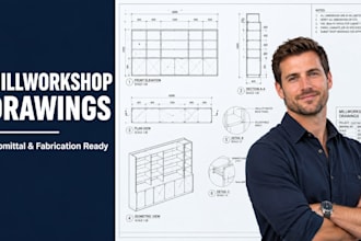 create professional millwork shop drawings and fabrication drawings